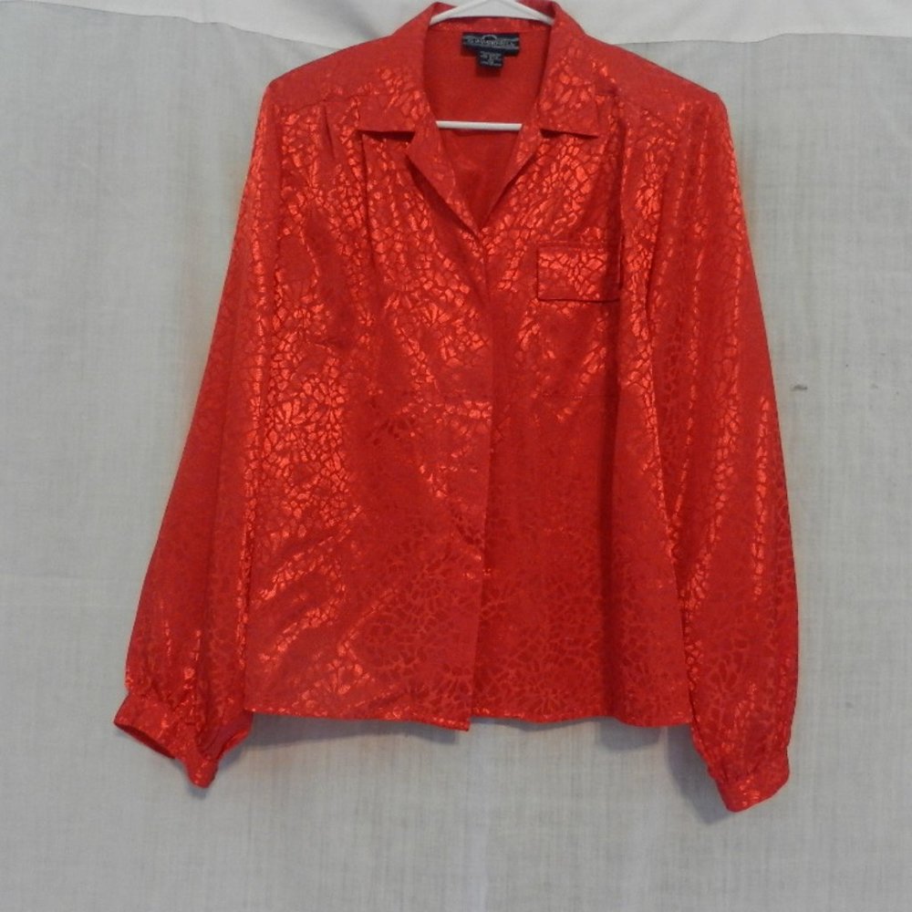Red Blouse Size 12 Summerfield with Pocket